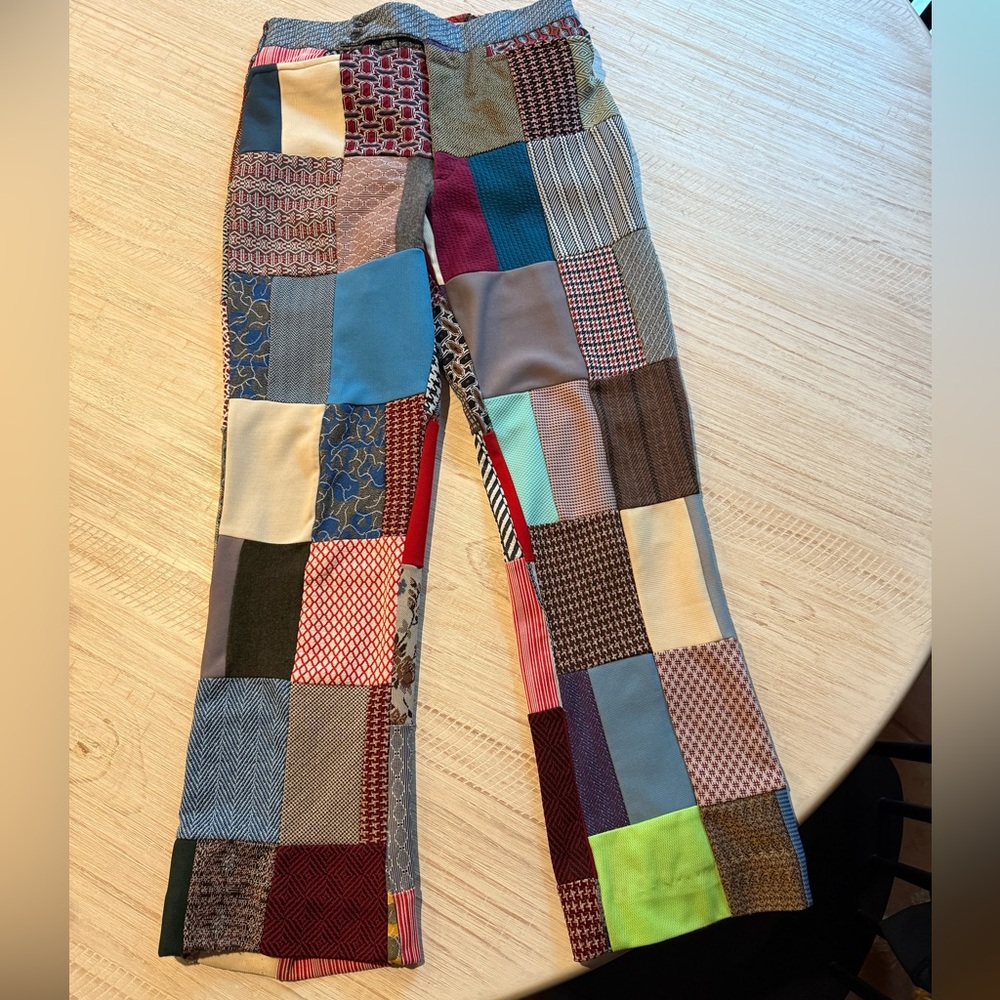 Colorful Patchwork Trousers vintage with pockets
